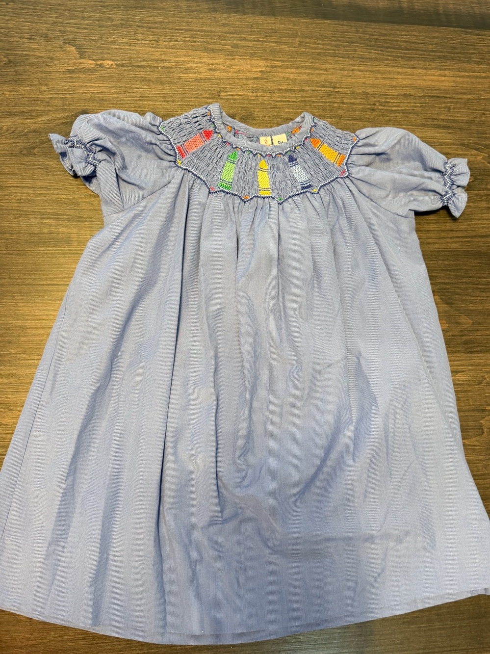 Light Blue Smocked Girls' Dress